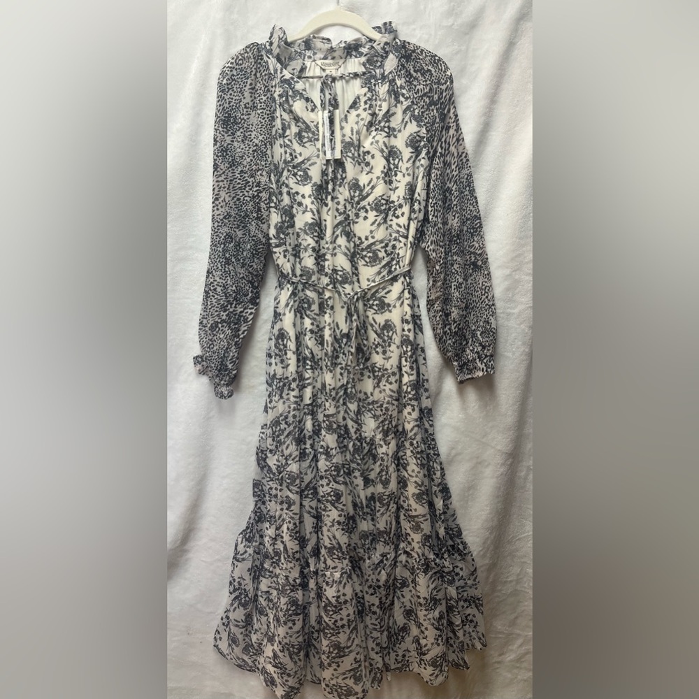 Destination, maternity, black, and white midi dress size medium. NWT’S